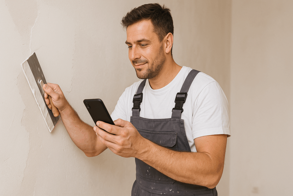 App für Stuckateure mit Zeiterfassung und Baudokumentation
